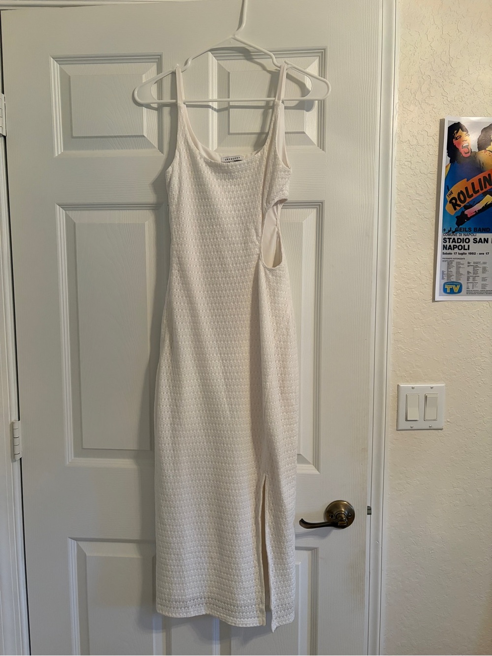 Crescent white midi dress